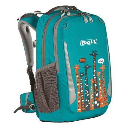 holčičí batoh Boll School Mate 20 TURQUOISE - Giraffe, barva Modrá ,Objem 11 - 20 litrů