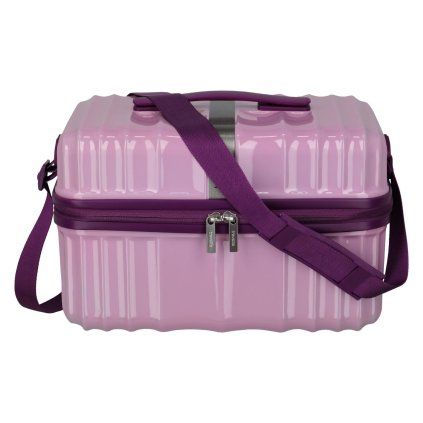 Travelite Lascana Beautycase Purple Degrade – nošení a uchycení na kufr